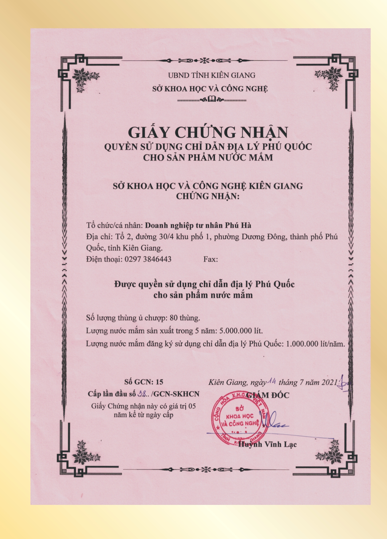 Giấy chứng nhận CDĐL